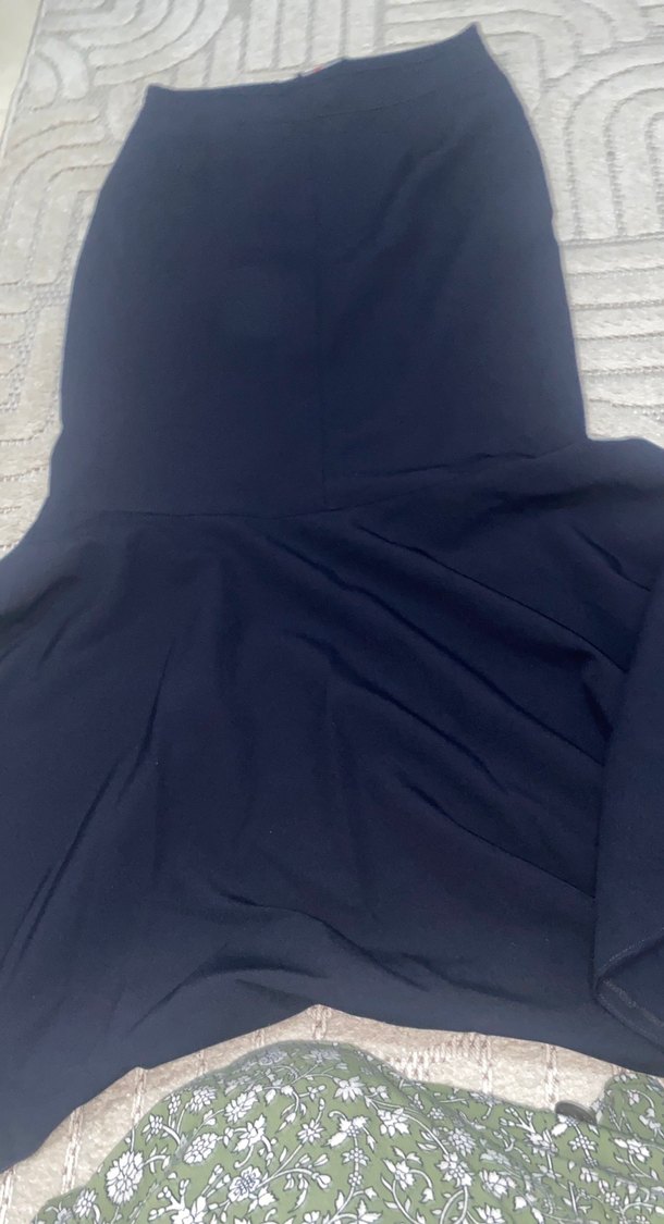 Lacivert Drapeli Uzun Kadın Etek - Görsel 4