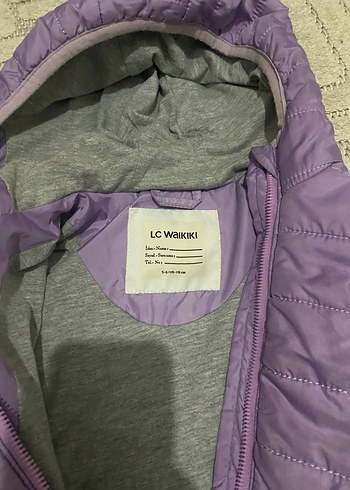 Kız Çocuk Mor Kapüşonlu Fermuarlı Mont - Görsel 4