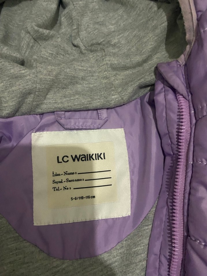 Kız Çocuk Mor Kapüşonlu Fermuarlı Mont - Görsel 3