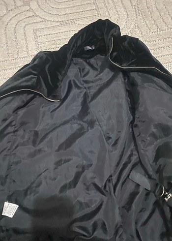 Siyah Fermuarlı Midi Kadın Ceket - Görsel 4