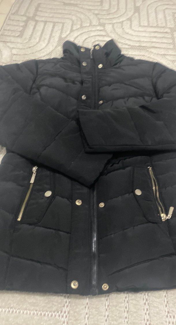 Siyah Fermuarlı Kadın Kışlık Mont - Görsel 2