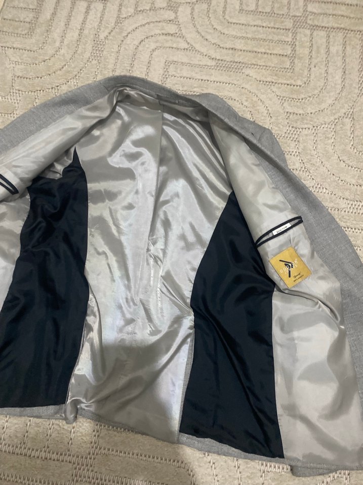 Gri Düğmeli Erkek Takım Ceketi - Görsel 5