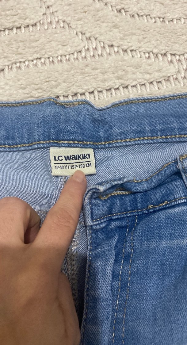 Gri Mavi Midi Boy Yırtık Detaylı Jean - Görsel 3