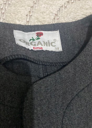 Kadın Gri Uzun Keten Kaban - Görsel 3