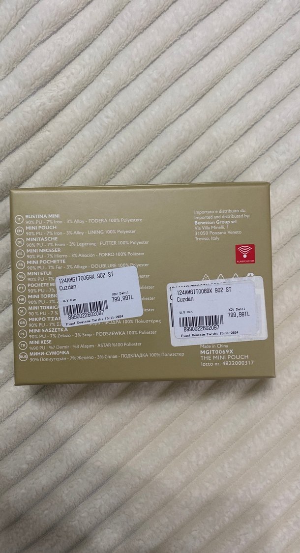 Metalik Benetton Mini Dokulu Cüzdan - Görsel 4