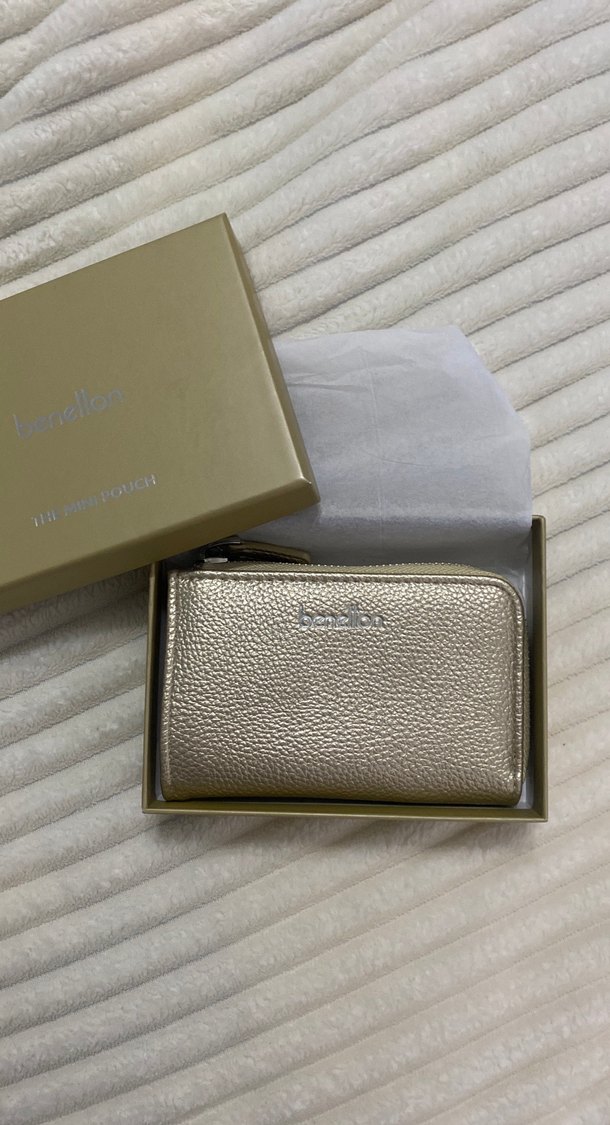 Metalik Benetton Mini Dokulu Cüzdan - Görsel 2