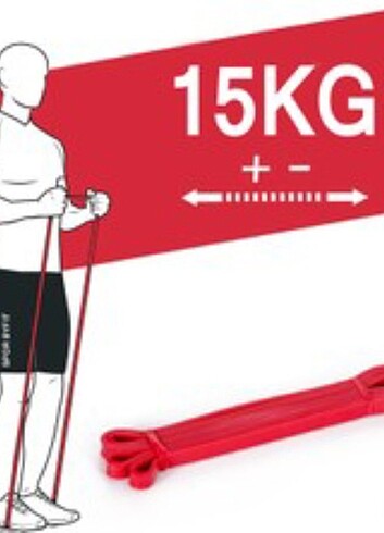 15 Kg Direnç Seviyeli Latex Güç Direnç Egzersiz Bandı Lastiği