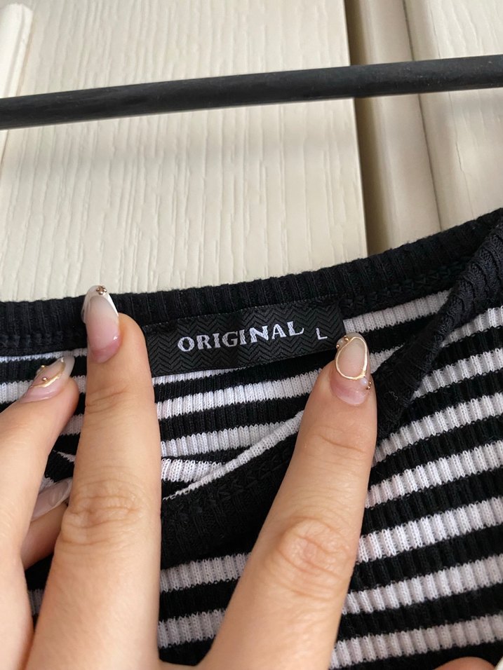 Uzun Kollu Çizgili Kadın Crop Top - Görsel 4