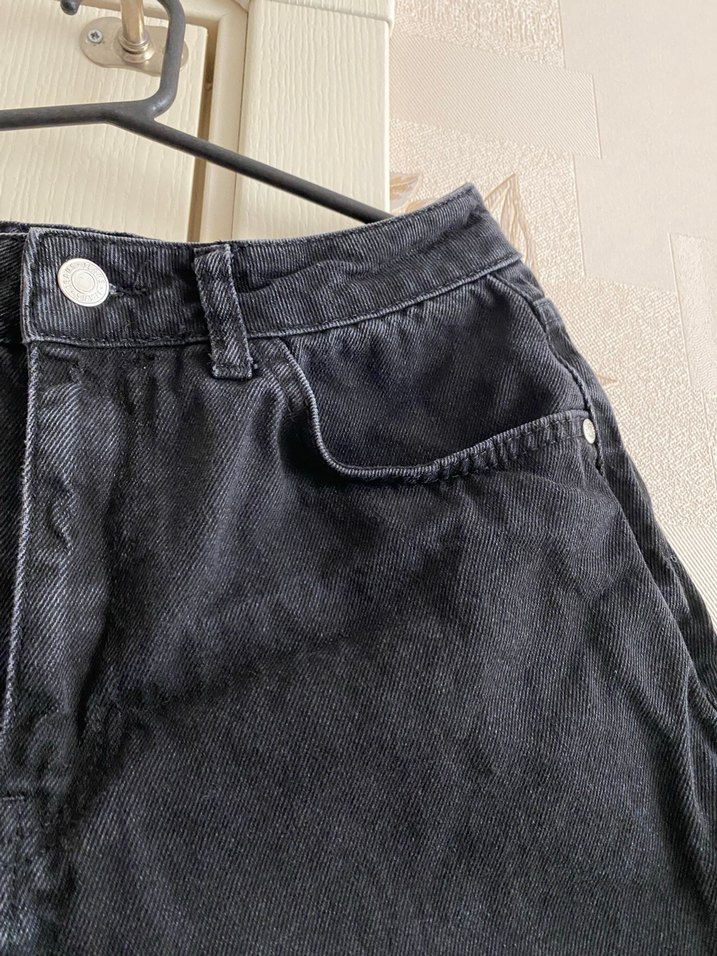 Kadın Siyah Mini Denim Şort - Görsel 2