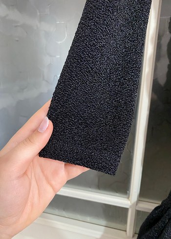 Siyah Straplez Uzun Kollu Midi Triko Elbise - Görsel 5