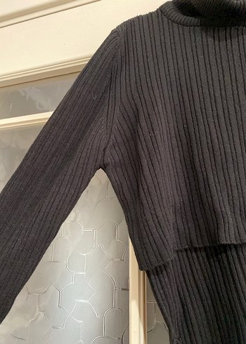 Siyah Kadın Balıkçı Yaka Triko Kazak - Görsel 2