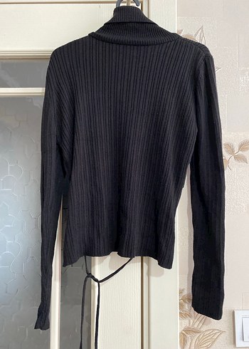 Siyah Kadın Balıkçı Yaka Triko Kazak - Görsel 4