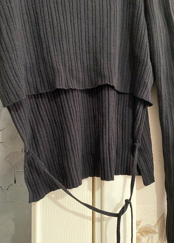 Siyah Kadın Balıkçı Yaka Triko Kazak - Görsel 3