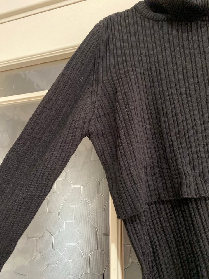 Siyah Kadın Balıkçı Yaka Triko Kazak - Görsel 2