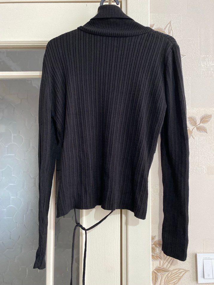 Siyah Kadın Balıkçı Yaka Triko Kazak - Görsel 4