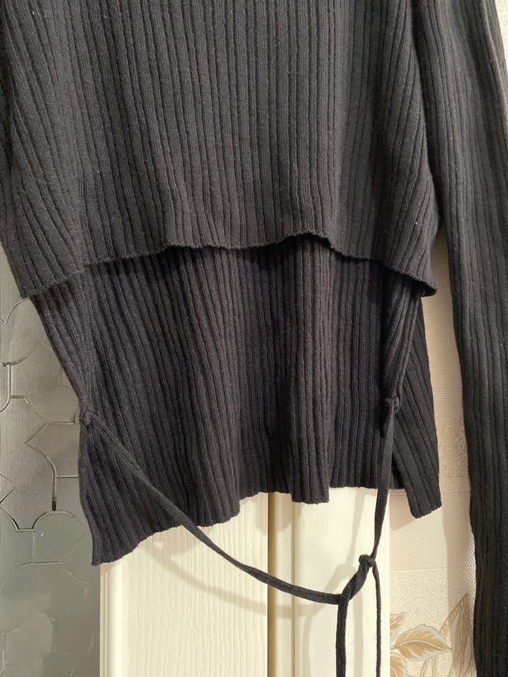 Siyah Kadın Balıkçı Yaka Triko Kazak - Görsel 3