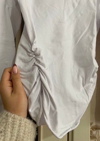 Beyaz Uzun Kollu kadın bluz - Görsel 3