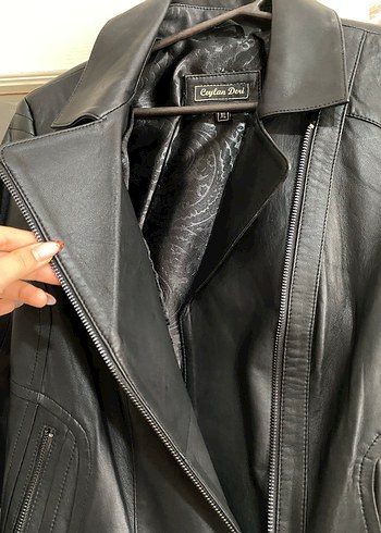 Kadın Siyah Deri Biker Ceket - Görsel 4