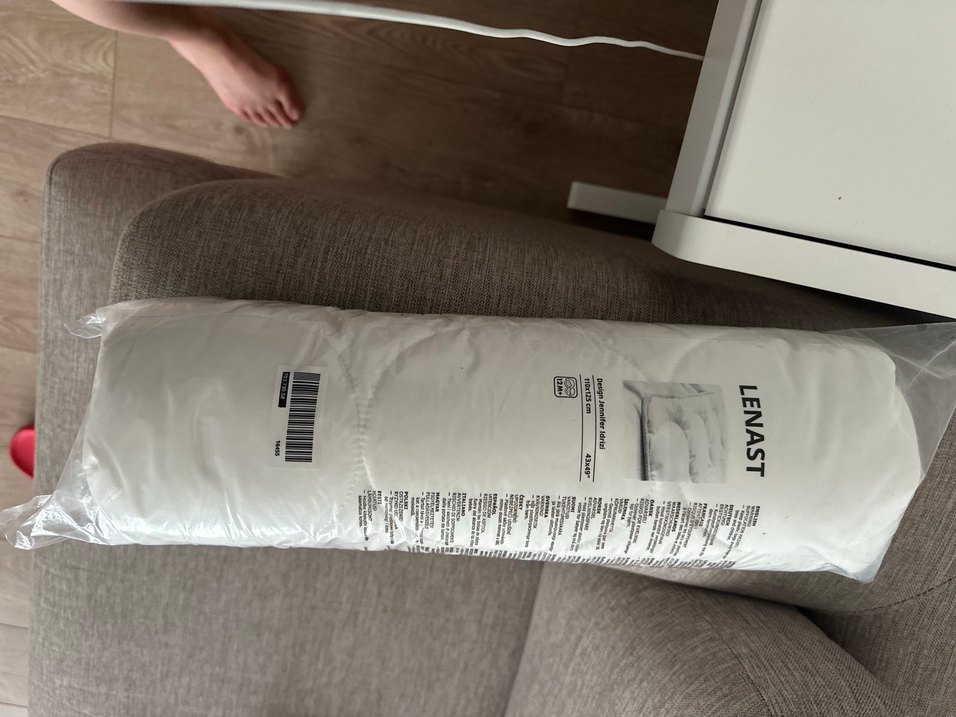 Lenast Beyaz-Gri Bebek Yorganı 110x125 cm - Görsel 3