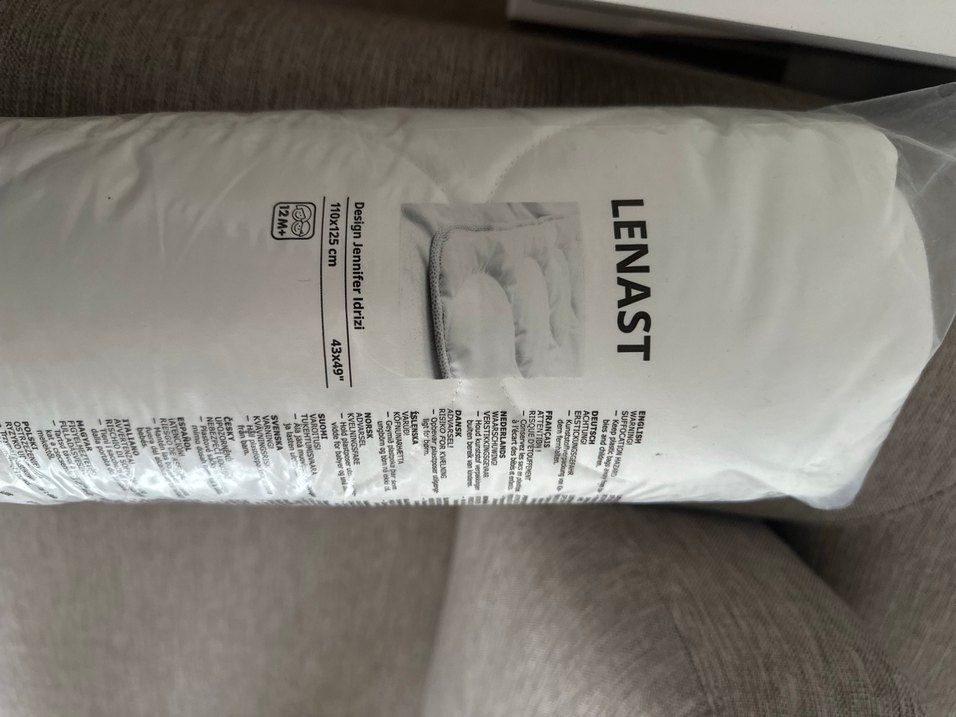 Lenast Beyaz-Gri Bebek Yorganı 110x125 cm - Görsel 2