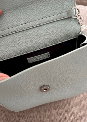 Turkuaz Zincir Detaylı Deri Kadın Çanta - Görsel 2