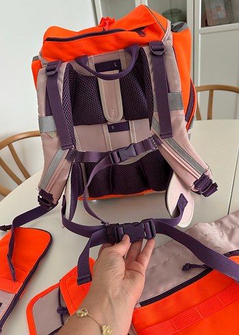 Pembe/lila ve Turuncu Çocuk Okul Çantası Seti - Görsel 8