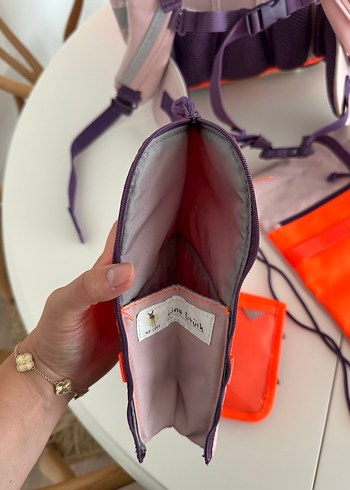 Pembe/lila ve Turuncu Çocuk Okul Çantası Seti - Görsel 10