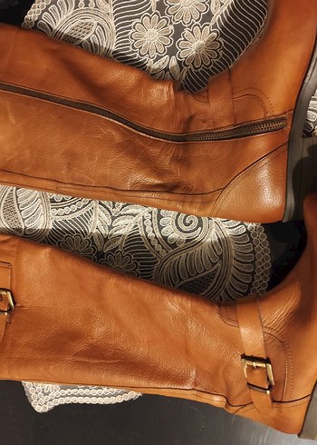 Kahverengi Tokalı Deri Dizüstü Bot YAYA - Görsel 5