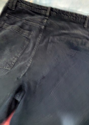 Gri Baskılı Bol Kesim Kadın Kot Pantolon baggy - Görsel 4