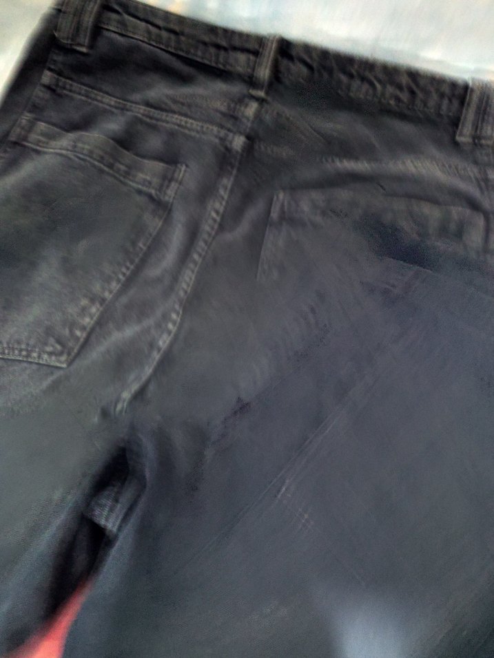 Gri Baskılı Bol Kesim Kadın Kot Pantolon baggy - Görsel 4