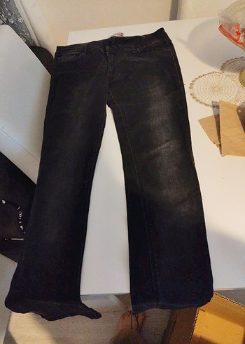 Fashion Angel Siyah Kemerli Normal Boy Kadın Kot Pantolon