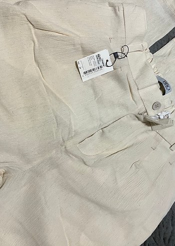 Bej  Keten Kumaş Pantolon - Görsel 2