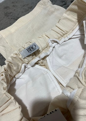 Bej  Keten Kumaş Pantolon - Görsel 3