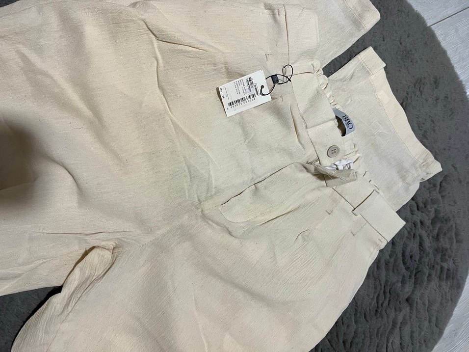 Bej  Keten Kumaş Pantolon - Görsel 2