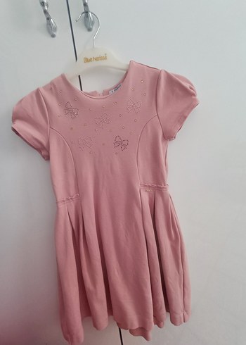 Kız Çocuk Pembe Kısa Kollu Elbise