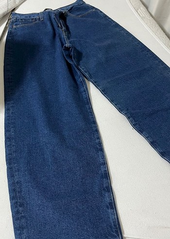 Renkli Baskılı Düğmeli Mavi Kadın Jean - Görsel 2