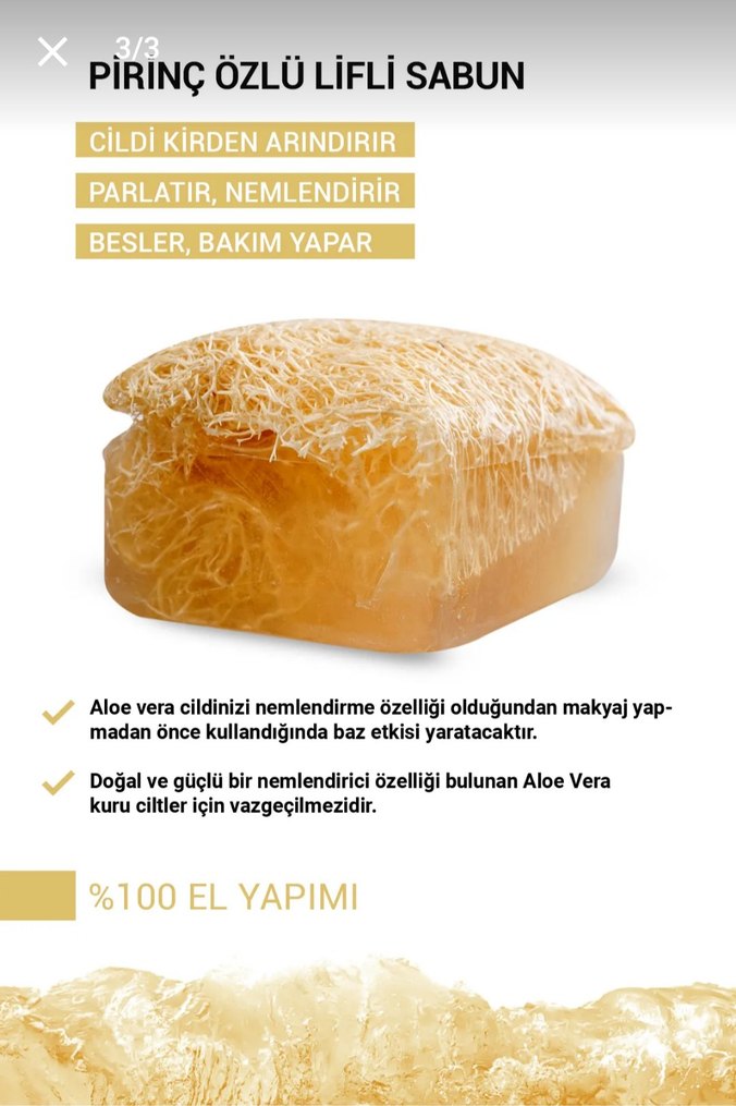 Pirinç Özlü Lifli Sabun - Görsel 3