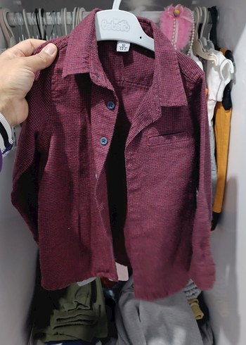 Gri Baskılı Erkek Çocuk Street Wear Ceket gömlek ikili takım - Görsel 6