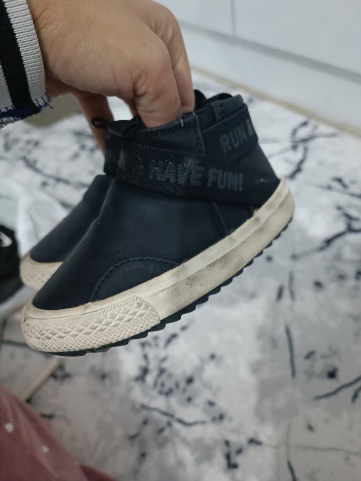 Siyah Erkek Çocuk deri  Botlar - Görsel 4