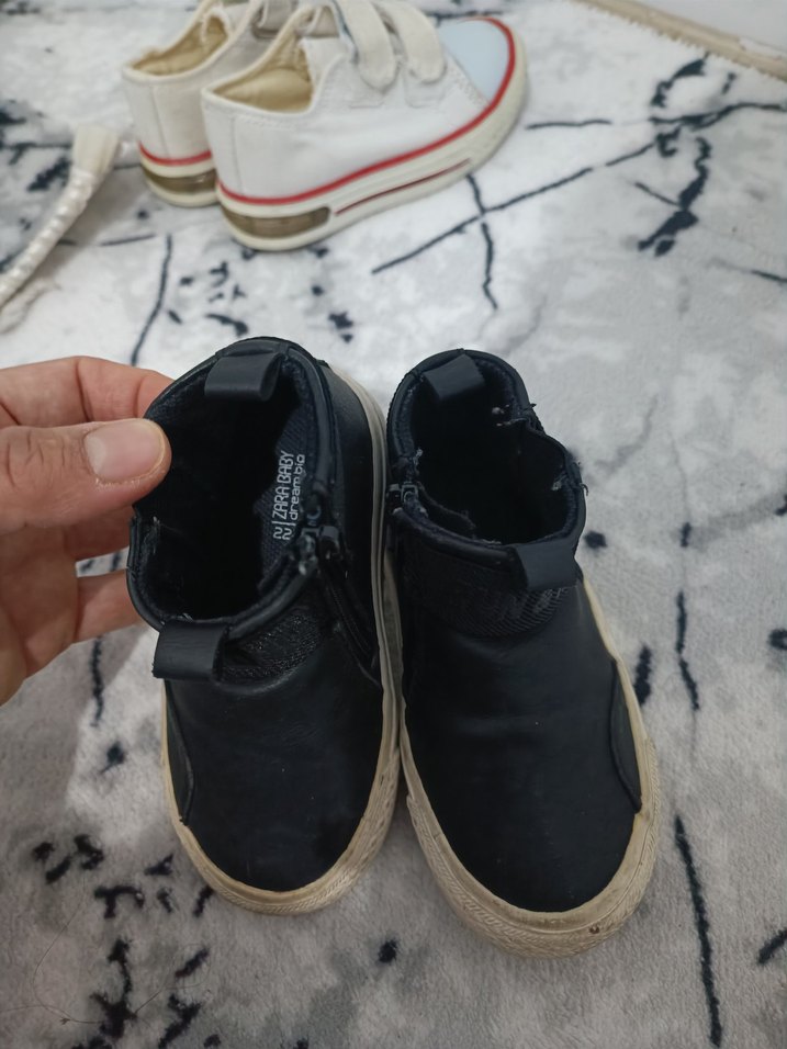 Siyah Erkek Çocuk deri  Botlar - Görsel 5