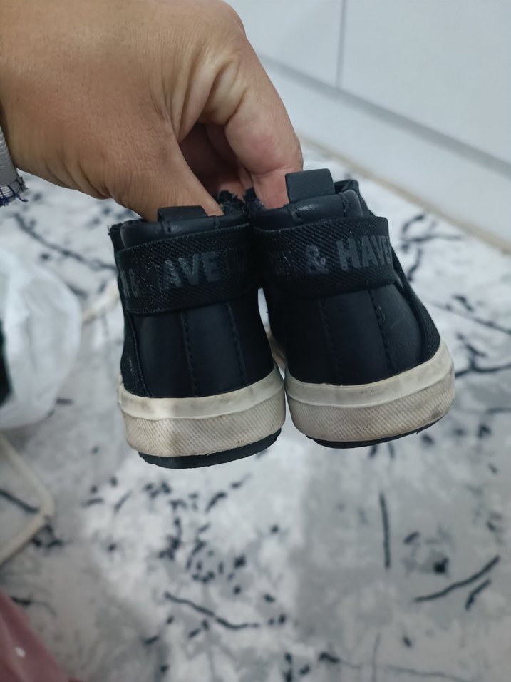 Siyah Erkek Çocuk deri  Botlar - Görsel 3