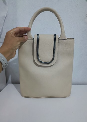Diğer Krem rengi Minimalist Deri Kadın Çanta