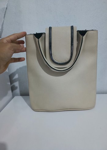 Beden Krem rengi Minimalist Deri Kadın Çanta