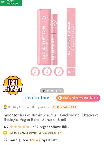 Pastel Pembe Kirpik ve Kaş Serumu - Görsel 2