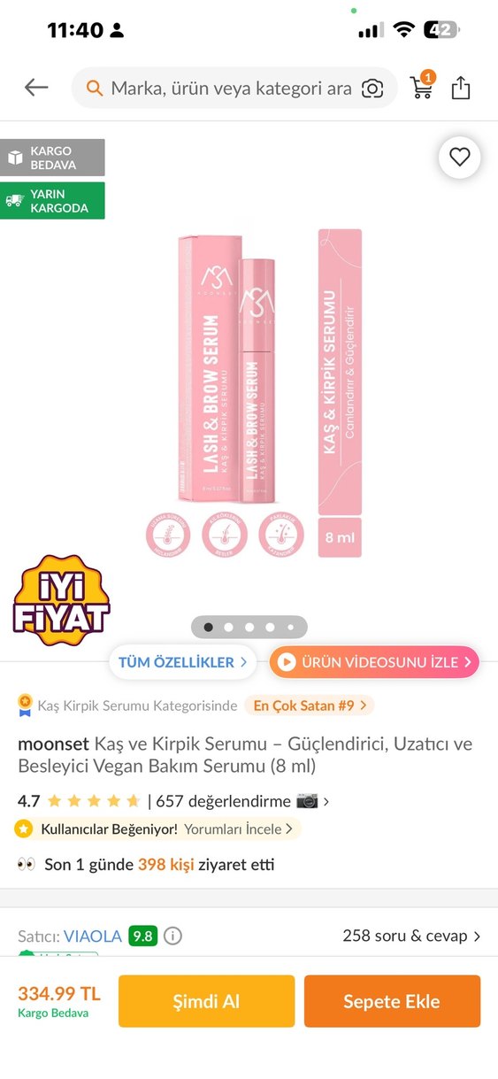 Pastel Pembe Kirpik ve Kaş Serumu - Görsel 2