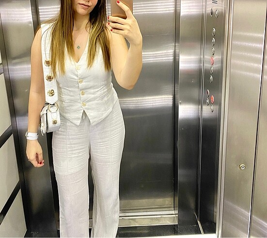 Beyaz Keten Pantolon
