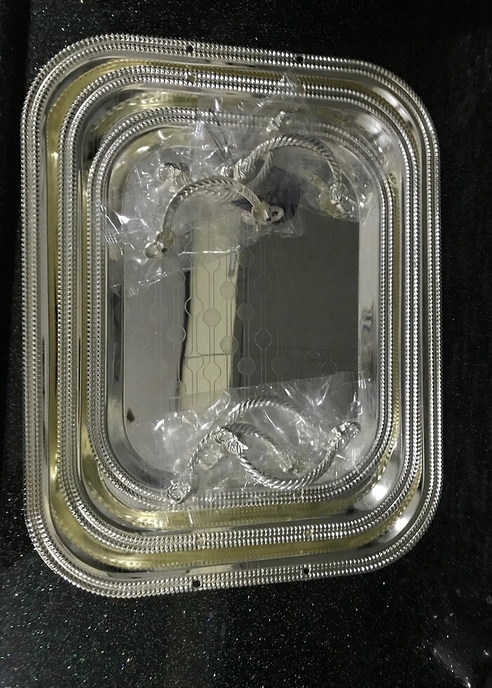 Gümüş rengi tepsi - Görsel 3