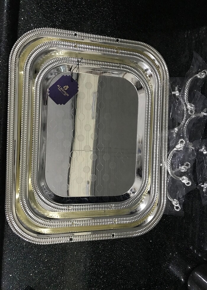 Gümüş rengi tepsi - Görsel 2