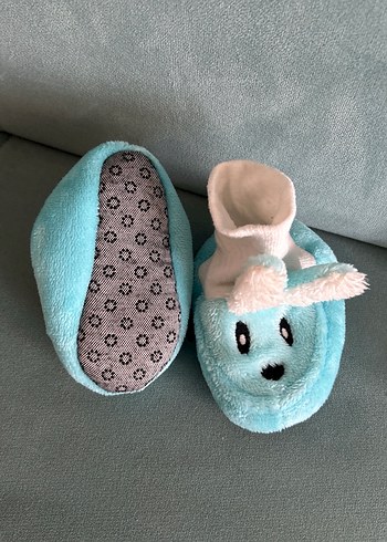 Bebek Mavi Nakışlı Sıcak Terlik - Görsel 2