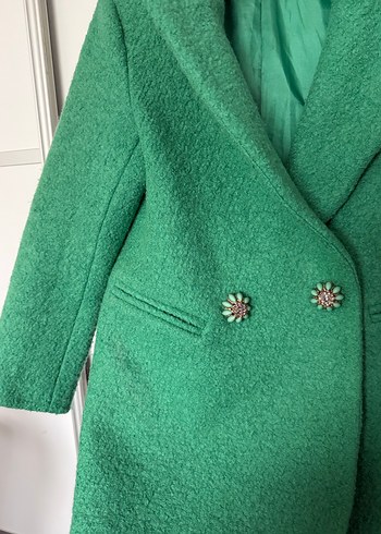 D&G Düğmeli Yeşil Midi Kaban - Görsel 3